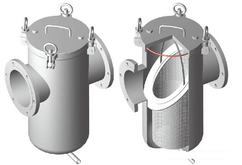 Steel Oi l / Gas Water Meter Strainer 150lbs / PN16 , Straight Basket