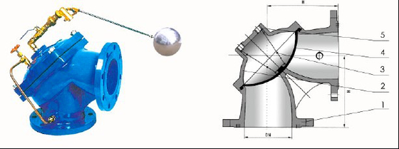 Flexible Float Pressure Reducer Valve , Angle Water Level Valve