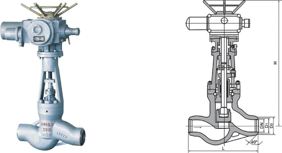 Welded Stainless Steel Globe Valve With Electric Actuator Butt Welding Ends