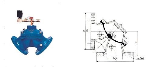 Angle Type 300mm Pressure Reducing Valves Lightweight Diaphragm Sludge