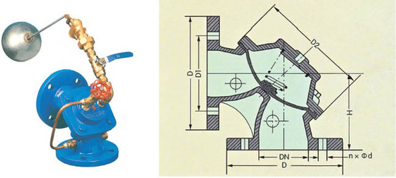 Flexible Float Pressure Reducer Valve , Angle Water Level Valve