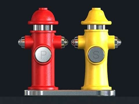 Red Wet Type Fire Hydrant 4" Water Globe Valve 2 Way Pedestal With Control Outlet