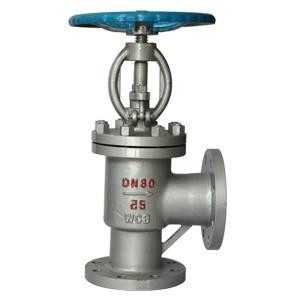 Hand Wheel Manual Flanged DIN Globe Valve Angle Type For Shipboard / Steam