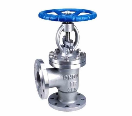 Hand Wheel Manual Flanged DIN Globe Valve Angle Type For Shipboard / Steam