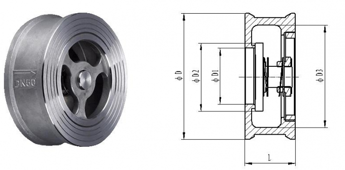 Cast Iron Body swing type check valve NRV SS Disc Double Door With SS ...